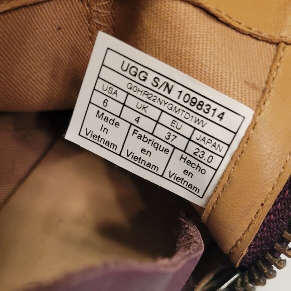 UGG Ankle Booties Plum Color Size 6 - Picture 11 of 12